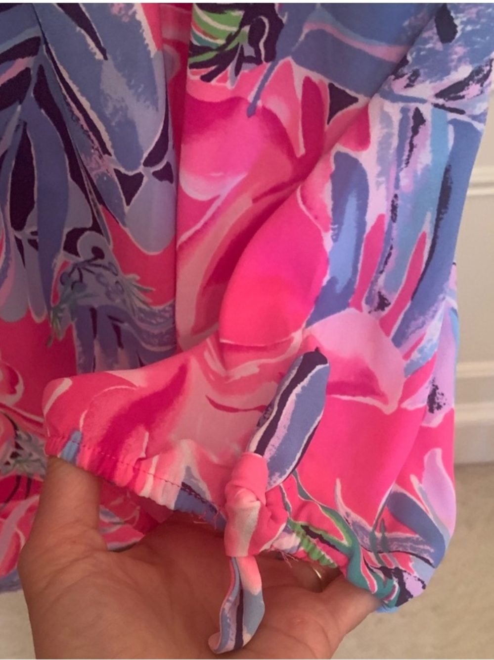 Lilly Pulitzer MaryEllen Cockatoo Pink off shoulders top Size XL - Picture 6 of 9